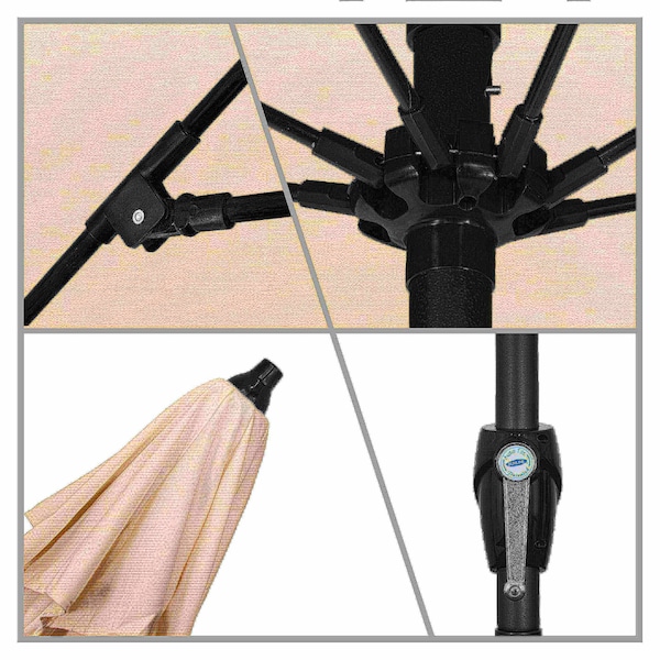 7.5' Bronze Aluminum Market Patio Umbrella, Pacifica Canvas